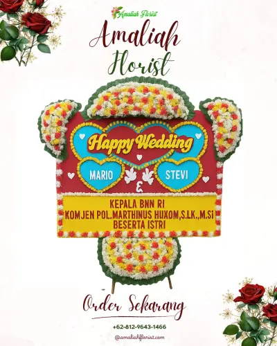 Karangan Papan Bunga Pernikahan di Bandarjo